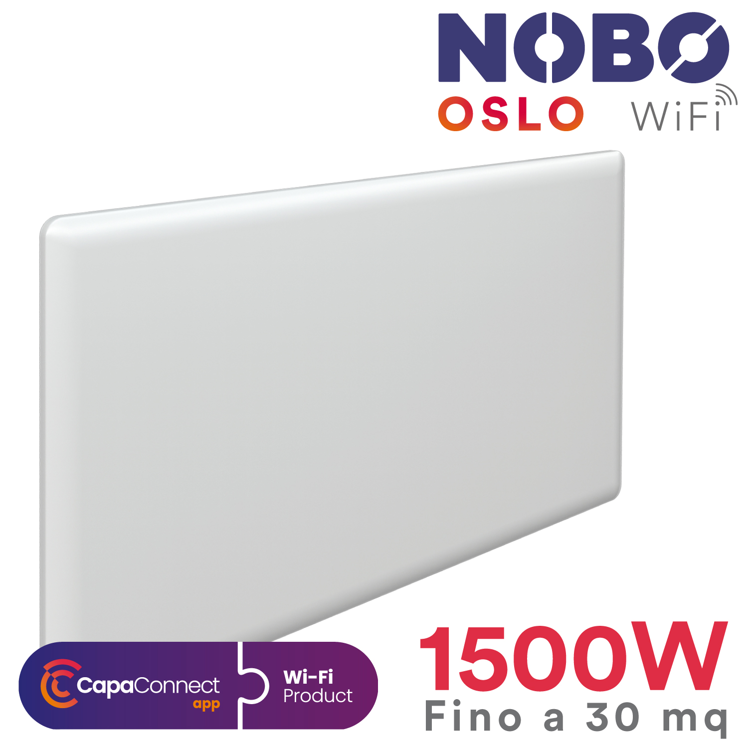 Radiador eléctrico noruego NOBO OSLO WiFi | 1500W | hasta 30 m² - Imagen 2